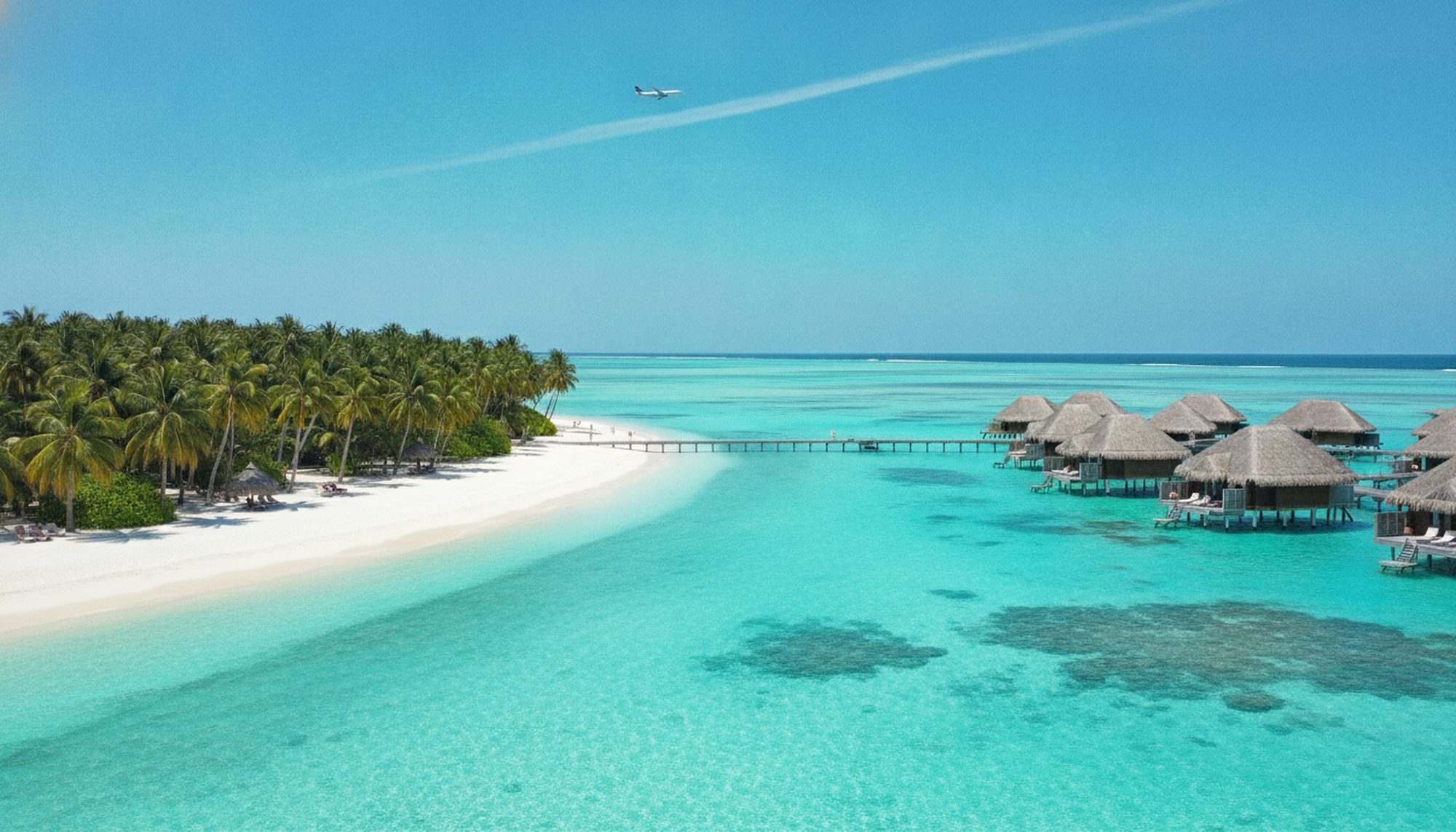 Clear water over a shallow lagoon